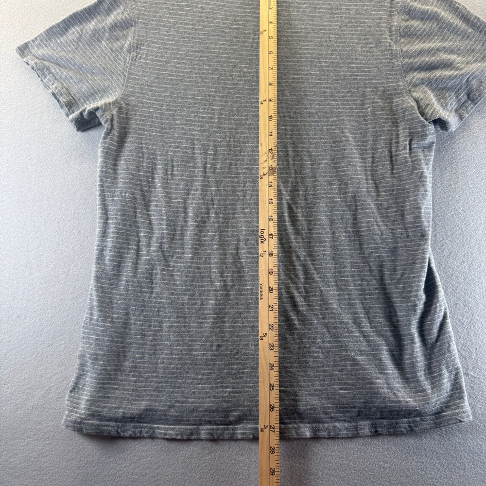 Copper & Oak Mens Grey Striped Short Sleeve Cotton T-Shirt Size Medium - Picture 3 of 5